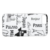 Coques Case-Mate iPhone Image personnalisée motif moderne paris noir et bl (Dos (Horizontal))