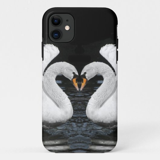 Coques Case-Mate iPhone Image retournée blanche de cygnes muets (Dos)