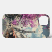 Coques Case-Mate iPhone Image romantique de Paris avec la tour Eiffel (Verso (horizontal))