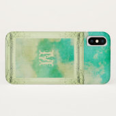 Coques Case-Mate iPhone Image victorienne cadre ciel nuage turquoise crème (Dos (Horizontal))