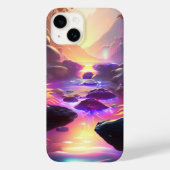 Coques Case-Mate iPhone Imaginaire Alien Planète Neon Rainbow River Cascad (Verso)