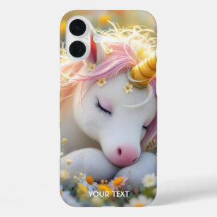 Coques iPhone 16 Plus Imaginaire Baby Unicorn Fleurs