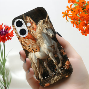 Coques iPhone 16 Imaginaire blanc Bois Unicorne Orange Fée ailes