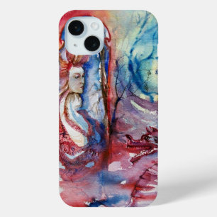 Coque iPhone 15 Mini Imaginaire bleu rose MORGANA
