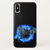 Coques Case-Mate iPhone Imaginaire Blue Fire Dragon Flames (Dos)