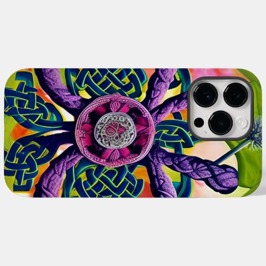 Coques Case-Mate iPhone Imaginaire Celtique violet  Art Abstrait (Verso (horizontal))