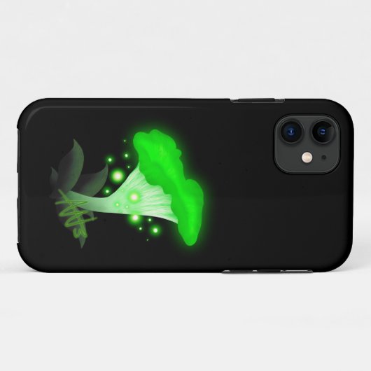 Coques Case-Mate iPhone Imaginaire Chanterelle Champignon vert brillant (Dos (Horizontal))