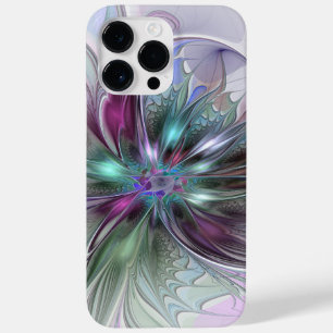 Coque Pour Pour iPhone 14 Pro Max Imaginaire coloré Abstrait Fleur fractale moderne