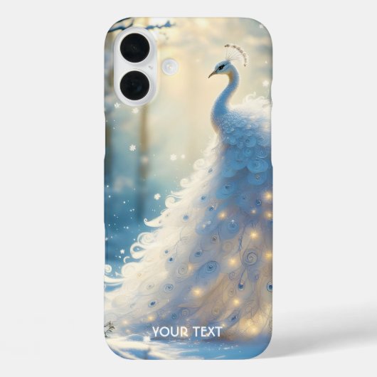 Coques Case-Mate iPhone Imaginaire Cute Neige Blanc Peacock (Verso)