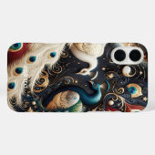Coques Case-Mate iPhone Imaginaire Cute Peacocks Crescent Plumes (Verso (horizontal))