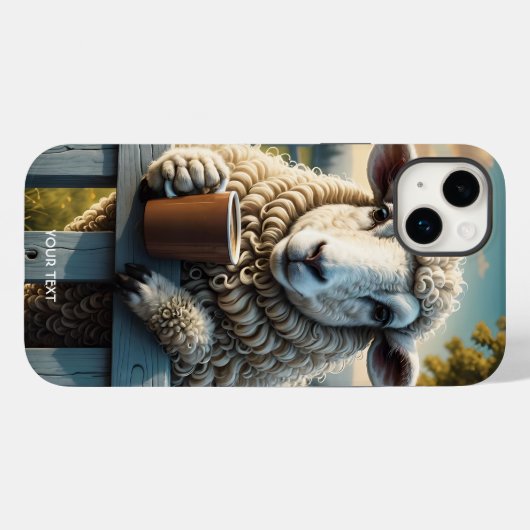 Coques Case-Mate iPhone Imaginaire Cute Sheep Café Soirée (Verso (horizontal))
