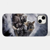 Coques Case-Mate iPhone Imaginaire Cute Wolf Famille Hiver (Verso (horizontal))