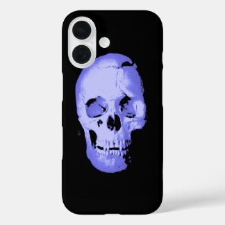 Coques iPhone 16 Imaginaire d'art Pop Crâne bleu