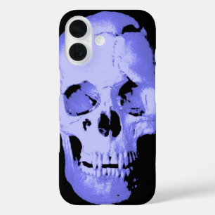 Coques iPhone 16 Imaginaire d'art Pop Crâne bleu