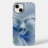 Coques Case-Mate iPhone Imaginaire dynamique tons bleus Abstraits Art frac (Verso)