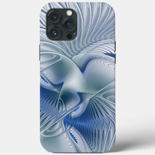 Coques Case-Mate iPhone Imaginaire dynamique tons bleus Abstraits Art frac (Verso)