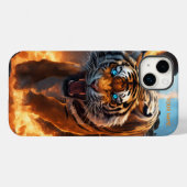 Coques Case-Mate iPhone Imaginaire Feu de tigre de colère mignon (Verso (horizontal))