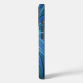 Coques Case-Mate iPhone Imaginaire Fleur Bleue Motif, Art Fractal Abstrait (Verso / Gauche)