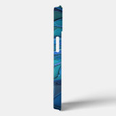 Coques Case-Mate iPhone Imaginaire Fleur Bleue Motif, Art Fractal Abstrait (Verso / Droite)