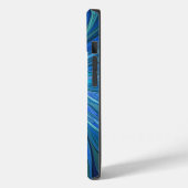 Coques Case-Mate iPhone Imaginaire Fleur Bleue Motif, Art Fractal Abstrait (Verso / Gauche)