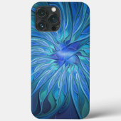 Coques Case-Mate iPhone Imaginaire Fleur Bleue Motif, Art Fractal Abstrait (Verso)
