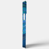Coques Case-Mate iPhone Imaginaire Fleur Bleue Motif, Art Fractal Abstrait (Verso / Droite)