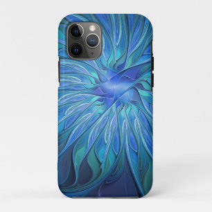 Case-Mate iPhone Case Imaginaire Fleur Bleue Motif, Art Fractal Abstrait