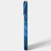 Coques Case-Mate iPhone Imaginaire Fleur Bleue Motif, Art Fractal Abstrait (Verso / Gauche)