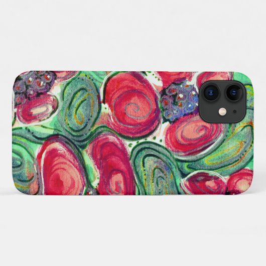 Coques Case-Mate iPhone Imaginaire Fleurs rouges (Dos (Horizontal))