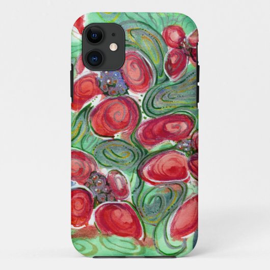 Coques Case-Mate iPhone Imaginaire Fleurs rouges (Dos)