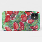 Coques Case-Mate iPhone Imaginaire Fleurs rouges (Dos (Horizontal))