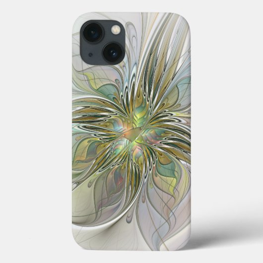 Coques Case-Mate iPhone Imaginaire Floral Fleur Art Fractal Moderne Avec O (Verso)