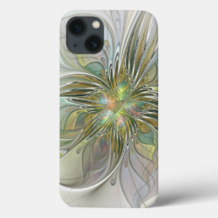iPhone 13 Coque Imaginaire Floral Fleur Art Fractal Moderne Avec O