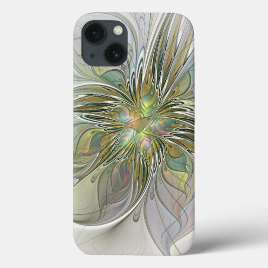 Coques Case-Mate iPhone Imaginaire Floral Fleur Art Fractal Moderne Avec O (Verso)