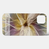 Coques Case-Mate iPhone Imaginaire Floral Gold Eggplant Fractal Art Nom (Verso (horizontal))