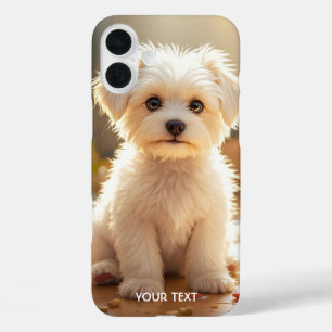 Coques iPhone 16 Plus Imaginaire mignon maltais joyeux chiot maltais