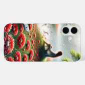 Coques Case-Mate iPhone Imaginaire mignonne fille Fleurs rouges (Verso (horizontal))