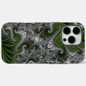 Coques Case-Mate iPhone Imaginaire Monde Vert Et Gris Art Fractal Abstrait (Verso (horizontal))
