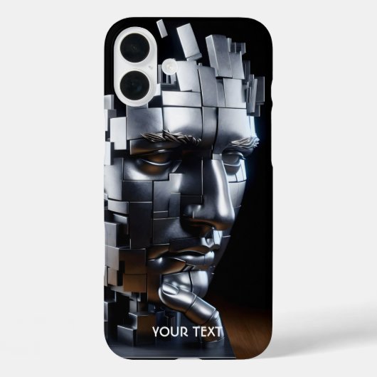 Coques Case-Mate iPhone Imaginaire Mur Visage Métal Sculpture (Verso)