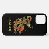 Coques Case-Mate iPhone Imaginaire rouge noir Dragon chinois (Verso (horizontal))