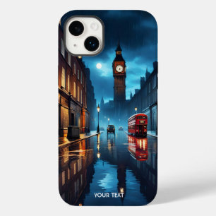 Coque Pour iPhone 14 Plus Imaginaire Soirée Mignonne Londres Pluie