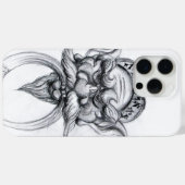 Coques Case-Mate iPhone IMAGINAIRE TAROT/ANTIQUE MASQUE GROTESQUE Noir Bla (Verso (horizontal))