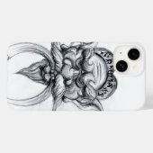 Coques Case-Mate iPhone IMAGINAIRE TAROT/ANTIQUE MASQUE GROTESQUE Noir Bla (Verso (horizontal))