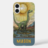 Coques Case-Mate iPhone Immense Illustration De Dinosaure Vert (Verso)