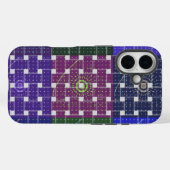 Coques Case-Mate iPhone Impression À damiers bleu et violet (Verso (horizontal))