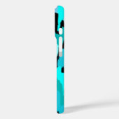 Coques Case-Mate iPhone Impression Abstraite turquoise et noire (Verso / Gauche)