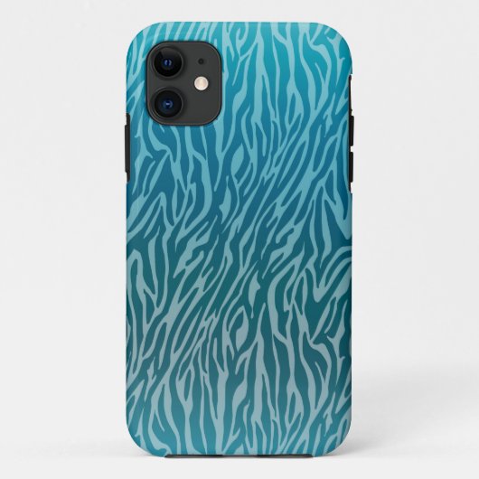 Coques Case-Mate iPhone Impression Aqua Ombre Zebra (Dos)