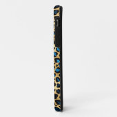 Coques Case-Mate iPhone Impression Blue et Gold Leapard (Dos/Gauche)