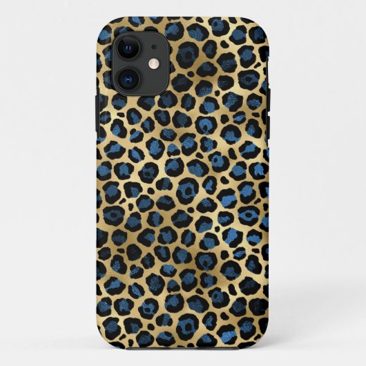 Coques Case-Mate iPhone Impression Blue et Gold Leapard (Dos)