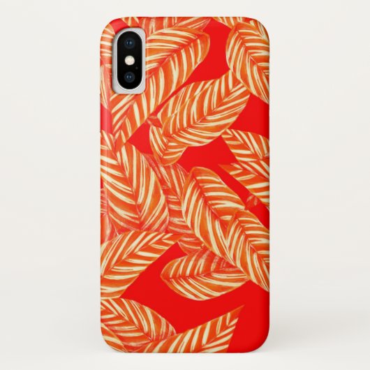Coques Case-Mate iPhone Impression botanique de feuille rouge (Dos)